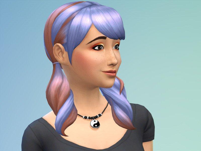 Прически для симс 4. Симс 4 лука Куффен прическа. SIMS 4 pigtails. SIMS 4 Dyed hair. Симс 4 прическа с двумя хвостиками.