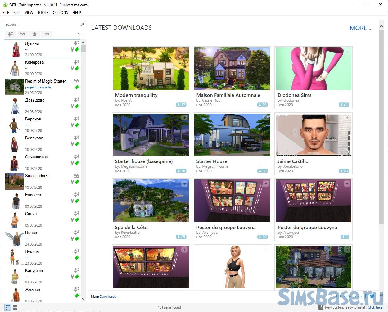 Sims tray importer