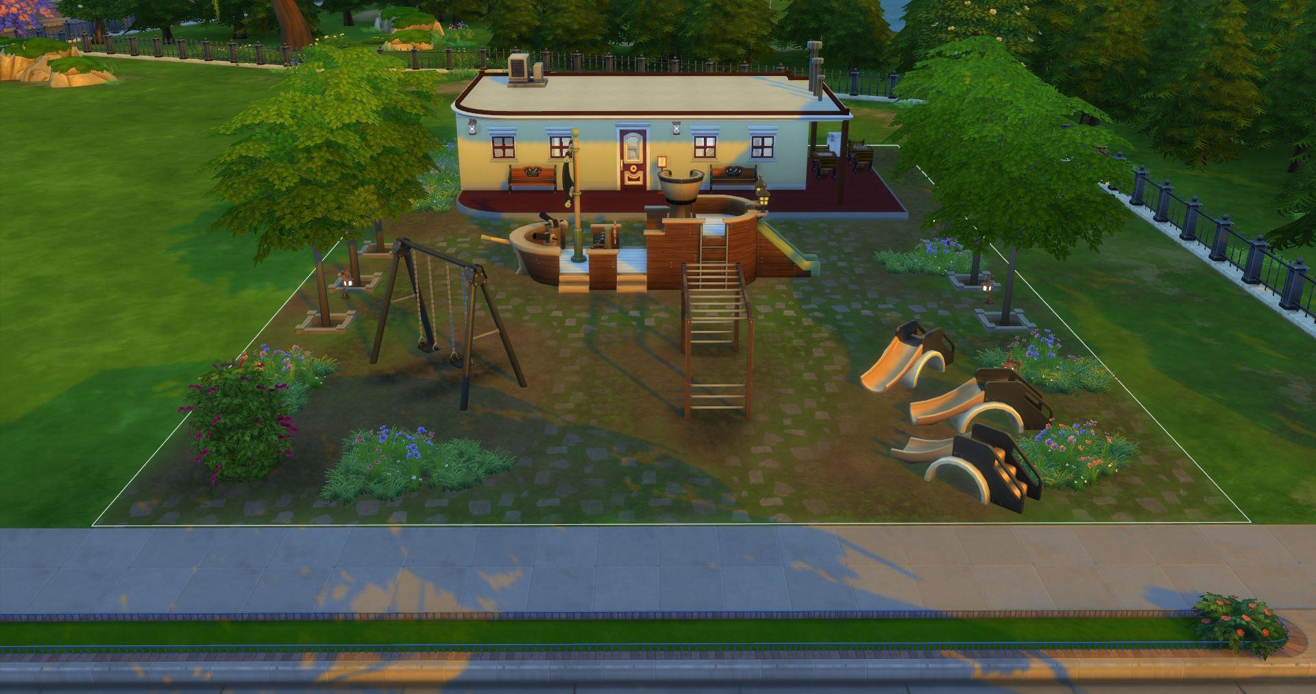 Кафе с детской площадкой от CatMuto для Sims 4