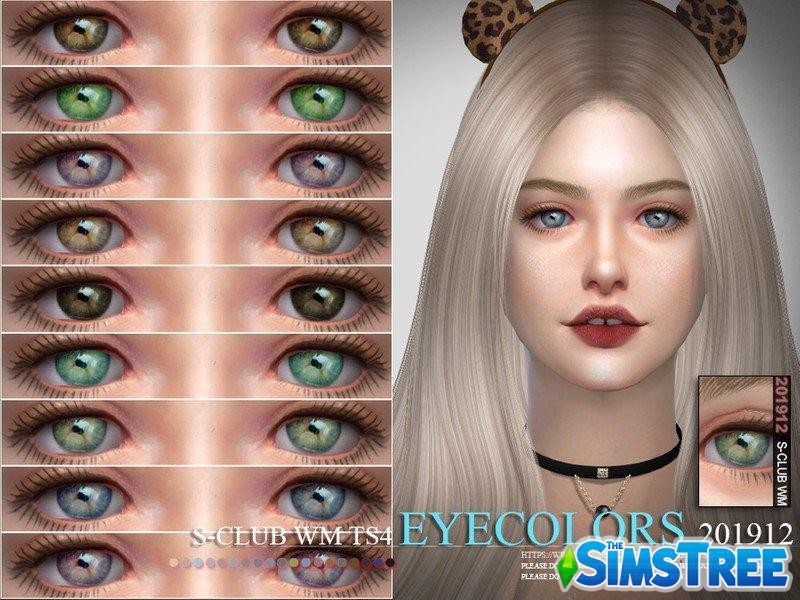 Цвета глаз 201912 от S-Club для Sims 4