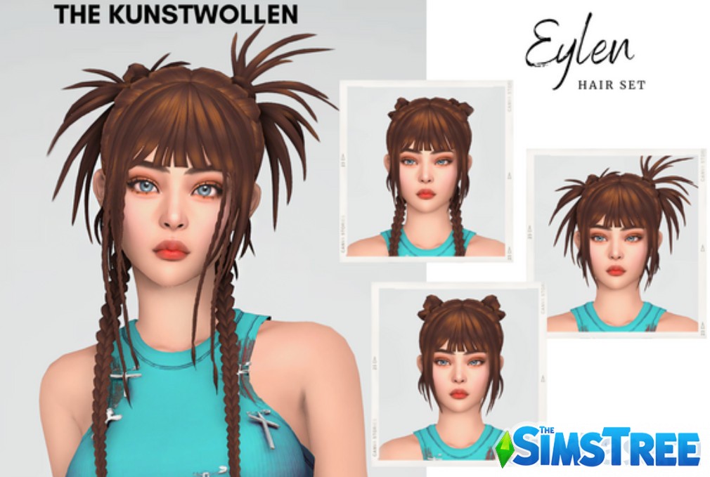 Набор дерзких причесок от KUNSTWOLLEN для Sims 4