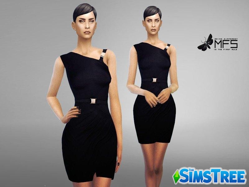 Черное платье Клэр от MissFortune для Sims 4