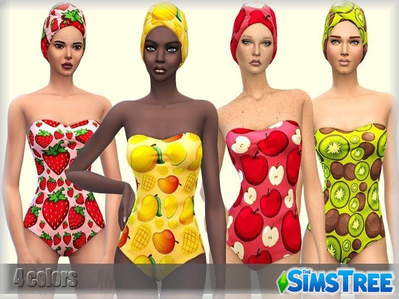 Фруктовый набор пляжной одежды от bukovka для Sims 4