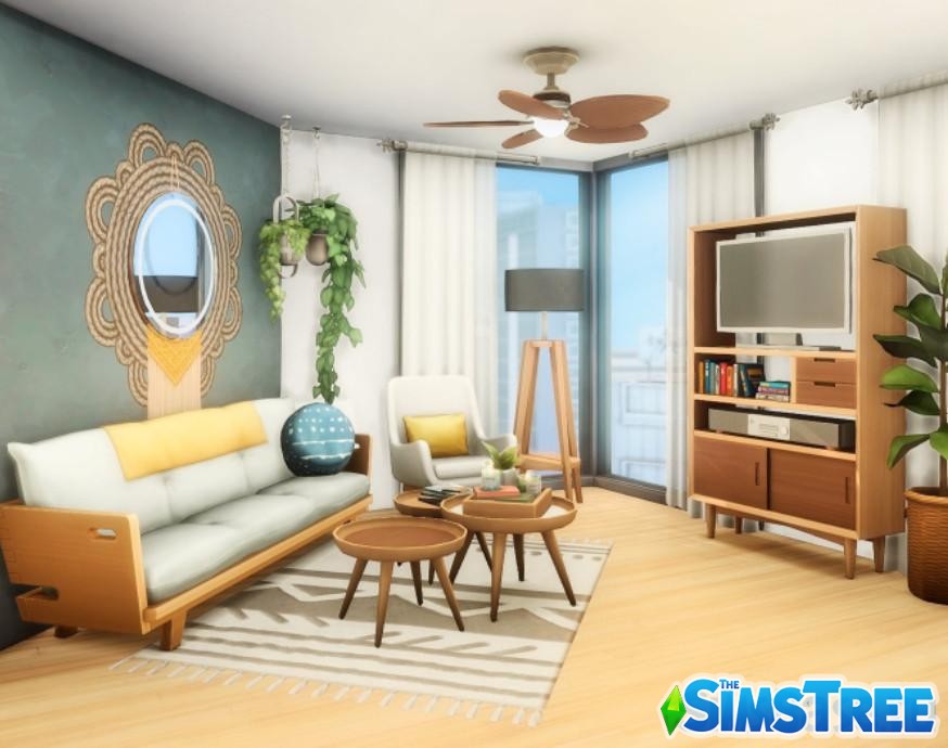 Квартира в стиле Бохо улица Шик 21-1312 от paszerine для Sims 4