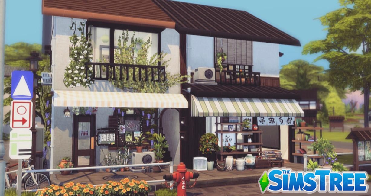 Магазин, кафе, жилой дом от tksims для Sims 4