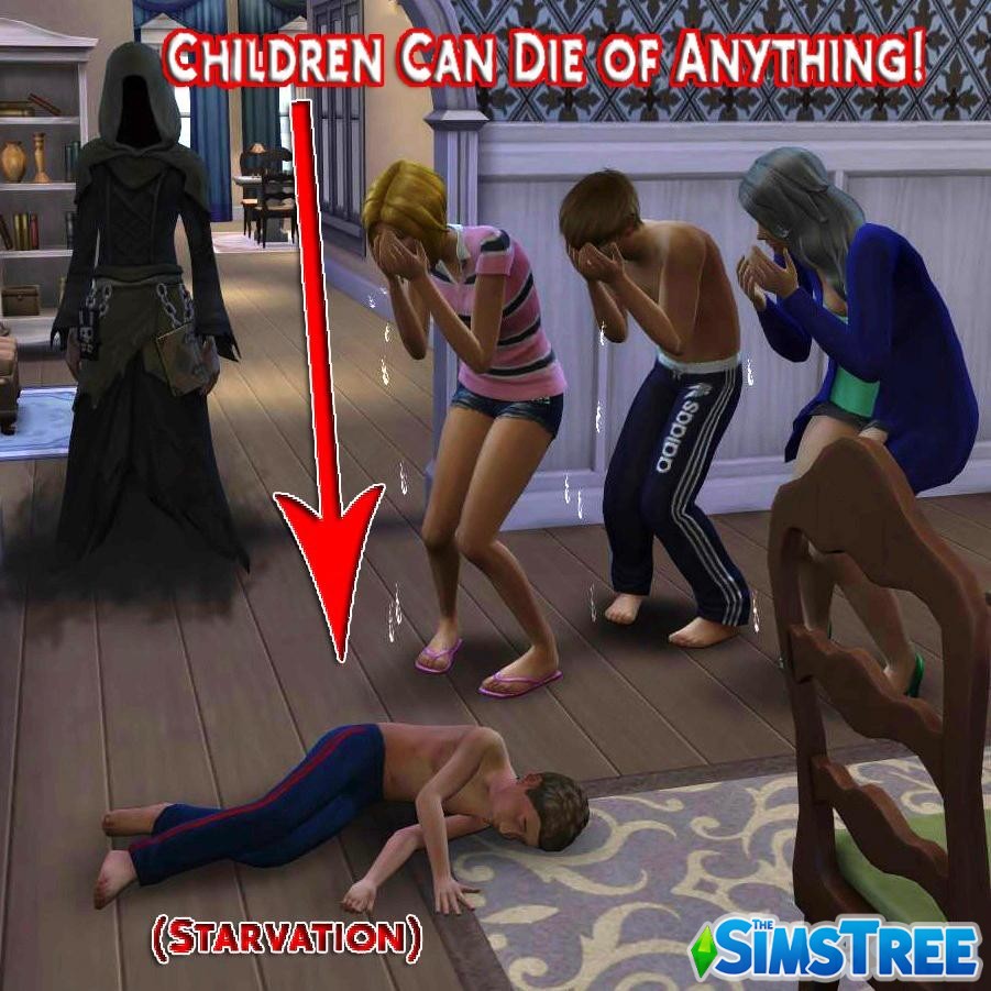 Мод «Дети могут умирать» от Scarlet для Sims 4