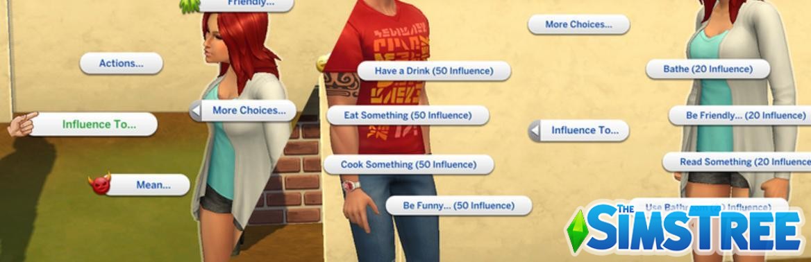 Мод «Влияние на других симов» от lotharihoe для Sims 4
