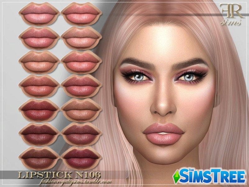 Набор губной помады N106 от FashionRoyaltySims для Sims 4