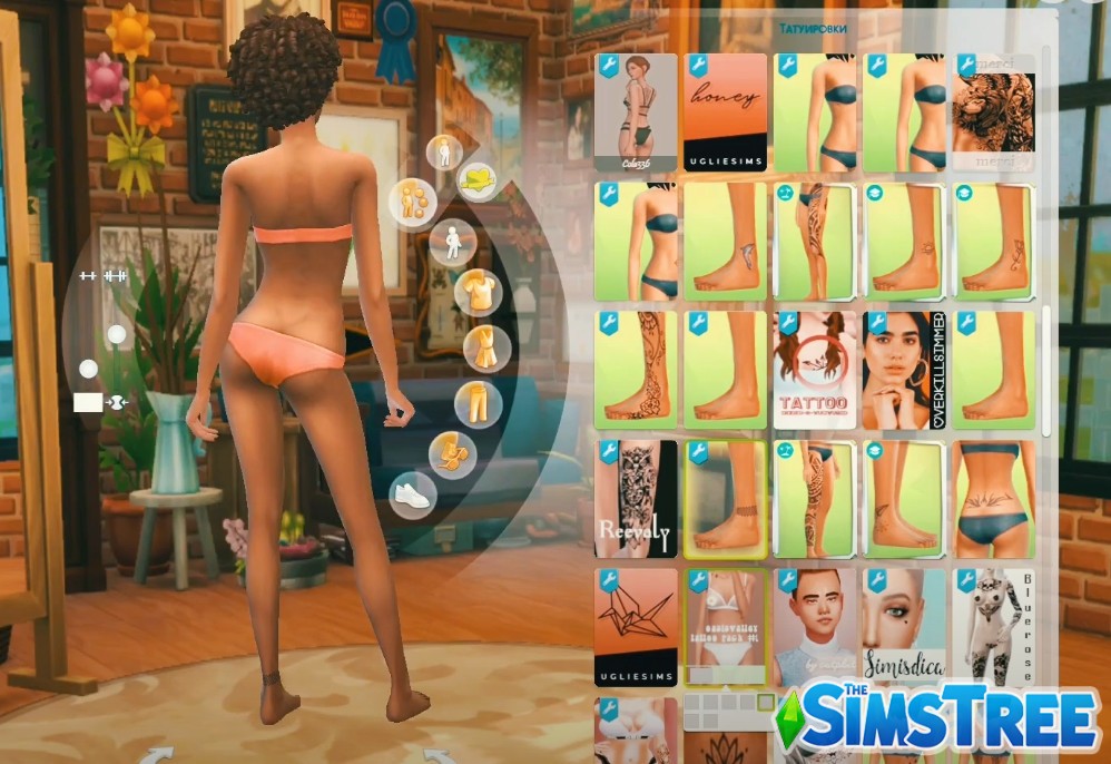 Набор косметики и тату от разных авторов для Sims 4