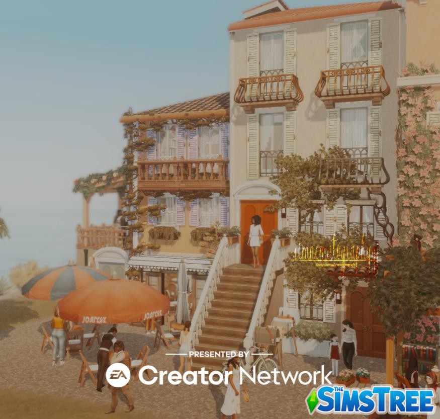 Ресторан с апартаментами Тортоза от simnematographygj для Sims 4