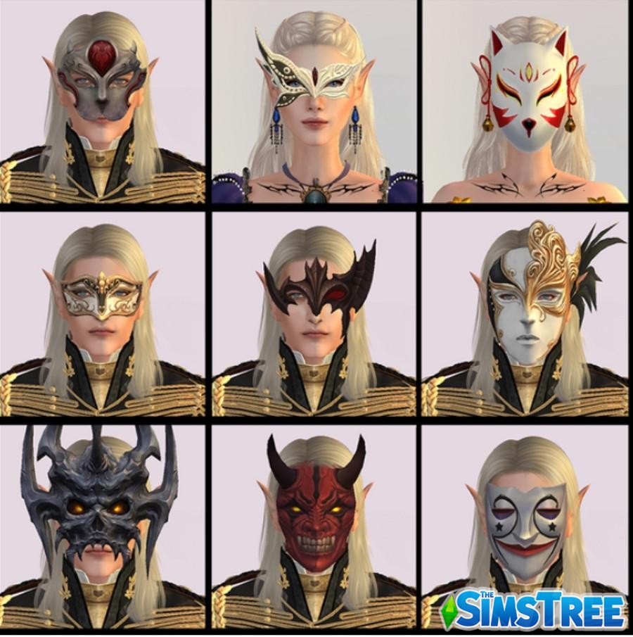 Рога, маски, аксессуары от Moriel для Sims 4