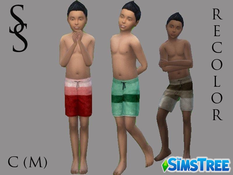 Шорты для купания для мальчиков от SaffronSiren для Sims 4