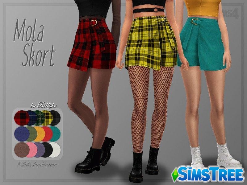 Шорты юбка от Trillyke для Sims 4