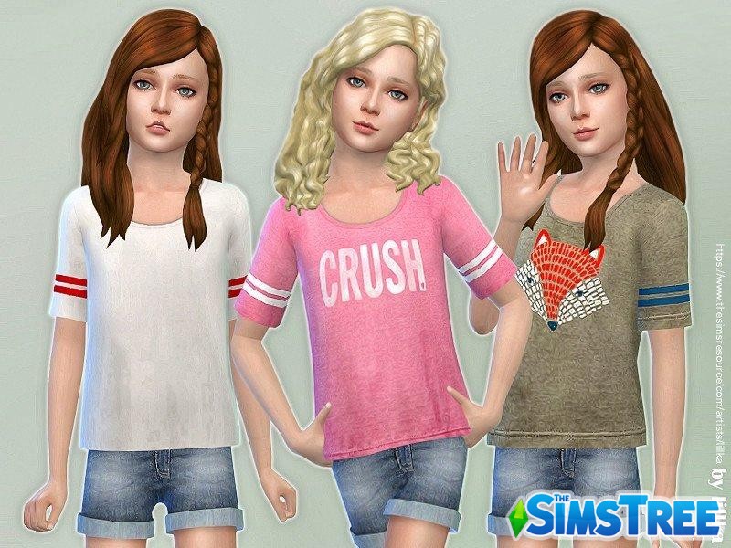 Спортивная футболка для девочки от lillka для Sims 4