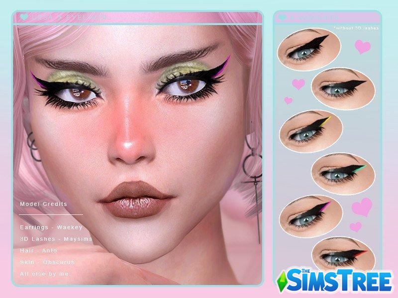 Стрелки для глаз от Screaming Mustard для Sims 4
