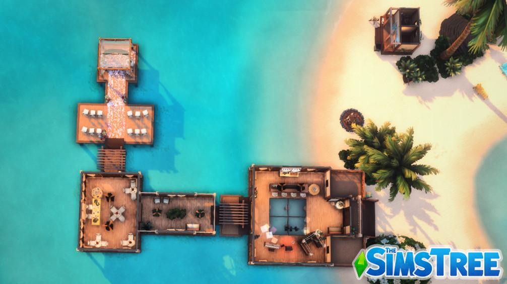 Свадебная площадка и бар «Игристые пески» от moonlightowl-es для Sims 4
