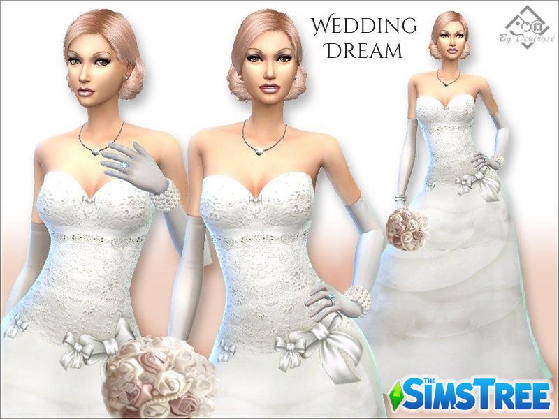 Свадебное платье от Devirose для Sims 4