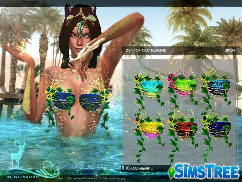 Топ из водорослей от DanSimsFantasy для Sims 4
