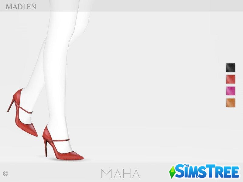 Туфельки на шпильке Madlen Maha от MJ95 для Sims 4