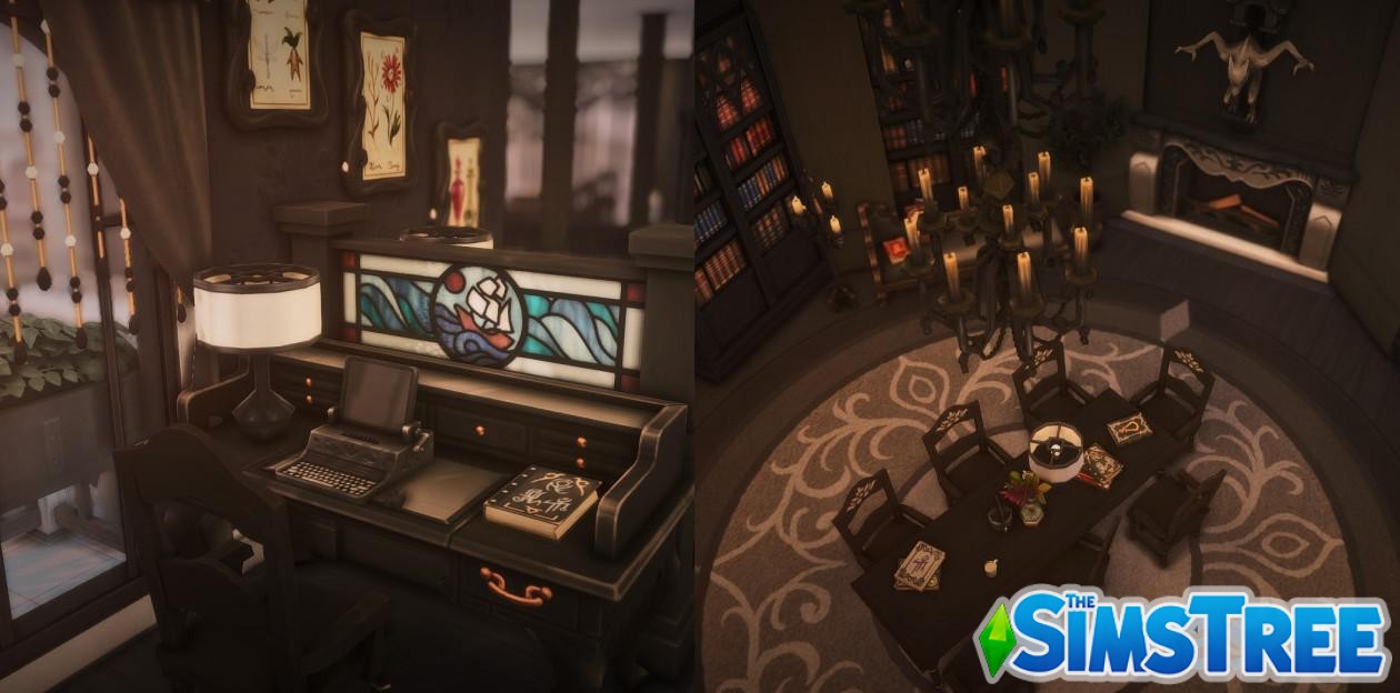Участок Библиотека «Темная академия» от lollisimsi для Sims 4