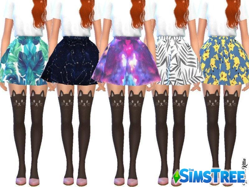 Юбка-клёш от Wicked_Kittie для Sims 4