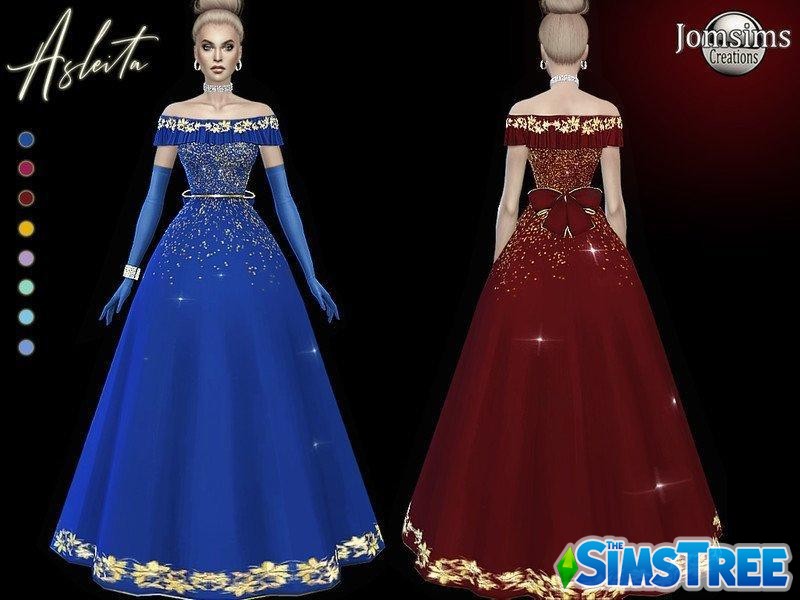 Бальное платье Asleita от jomsims для Sims 4