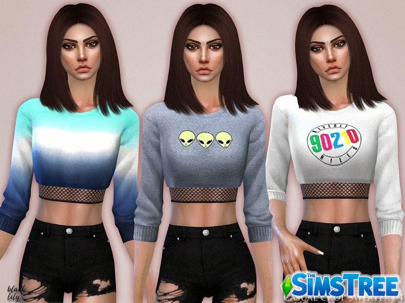 Короткий свитер от Black Lily для Sims 4