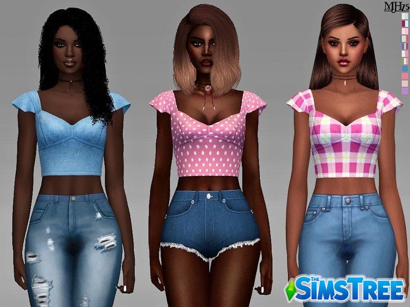 Короткий топ от Margeh-75 для Sims 4