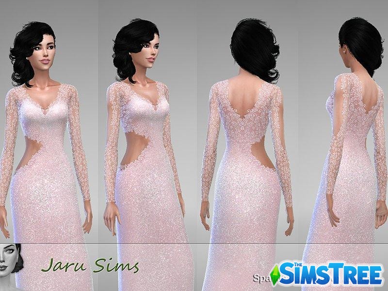 Кружевное вечернее платье от Jaru Sims для Sims 4
