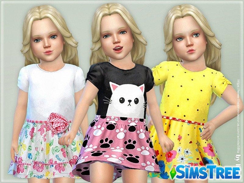 Летнее платье для девочки от lillka для Sims 4