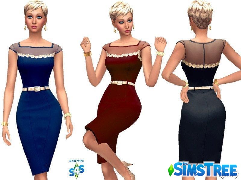 Миди платье-карандаш от dgandy для Sims 4