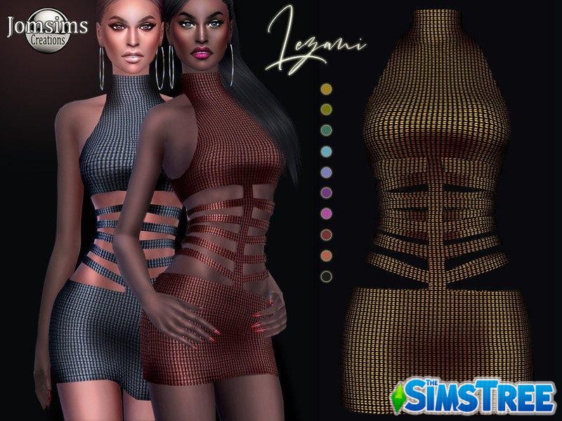 Мини-платье Lezani от jomsims для Sims 4