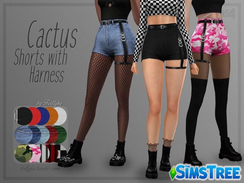 Мини-шорты “Кактус” от Trillyke для Sims 4