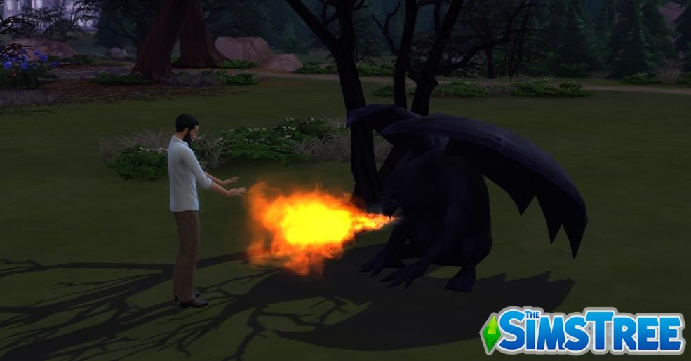 Мод «Необычная статуя огнедышащей горгульи» от Bakie для Sims 4