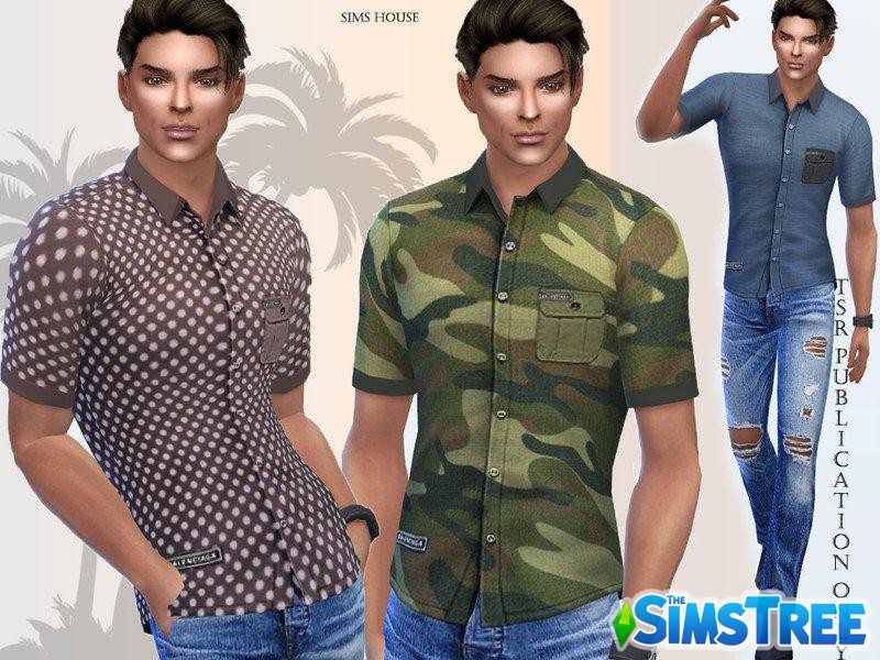 Мужская рубашка Сафари от Sims House для Sims 4