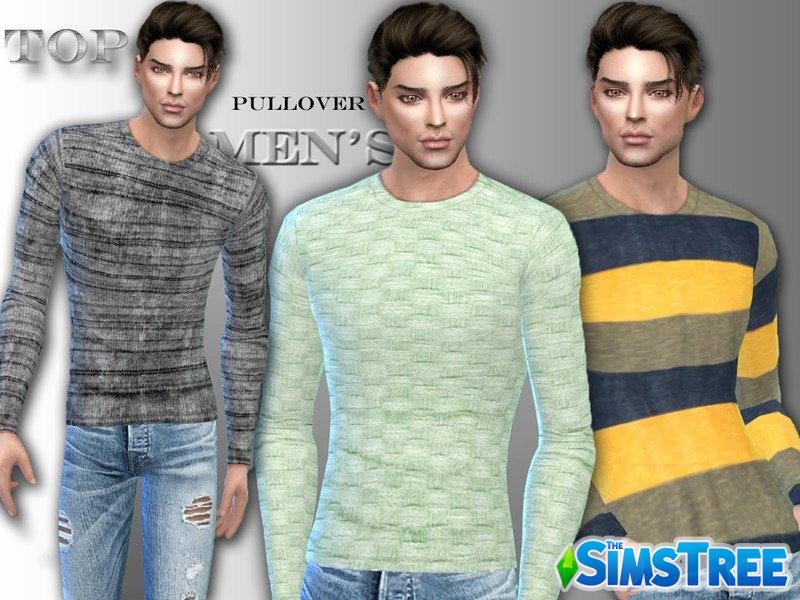 Мужской пуловер от Sims House для Sims 4
