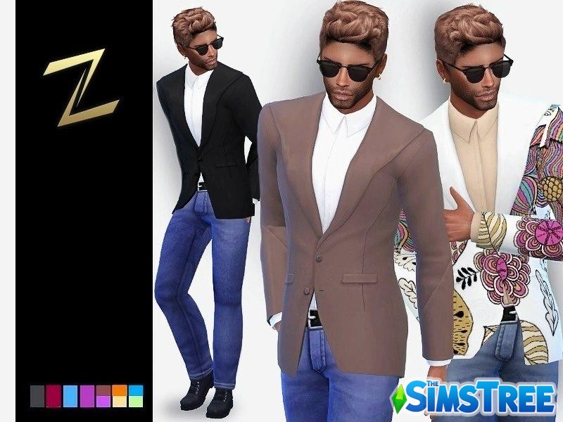 Мужской жакет с джинсами от ZitaRossouw для Sims 4