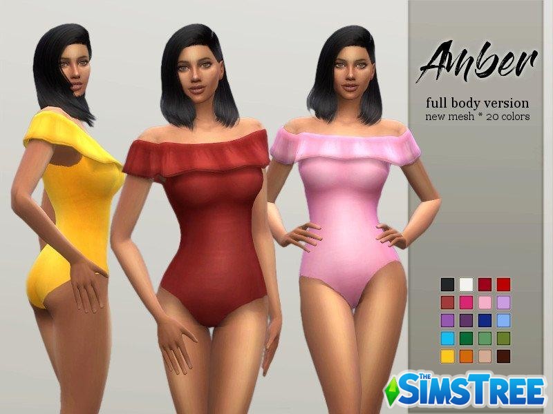 Набор боди и топ “Amber” от Sifix для Sims 4