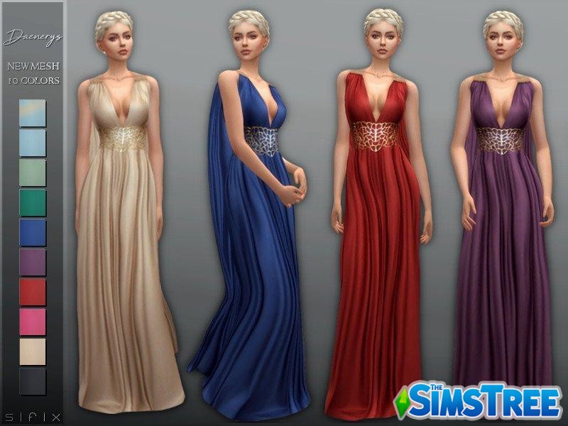 Платье Дайнерис Таргариен от Sifix для Sims 4
