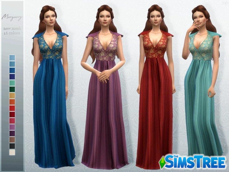 Платье Маргери Тирелл от Sifix для Sims 4