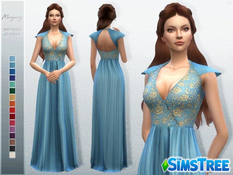 Платье Маргери Тирелл от Sifix для Sims 4