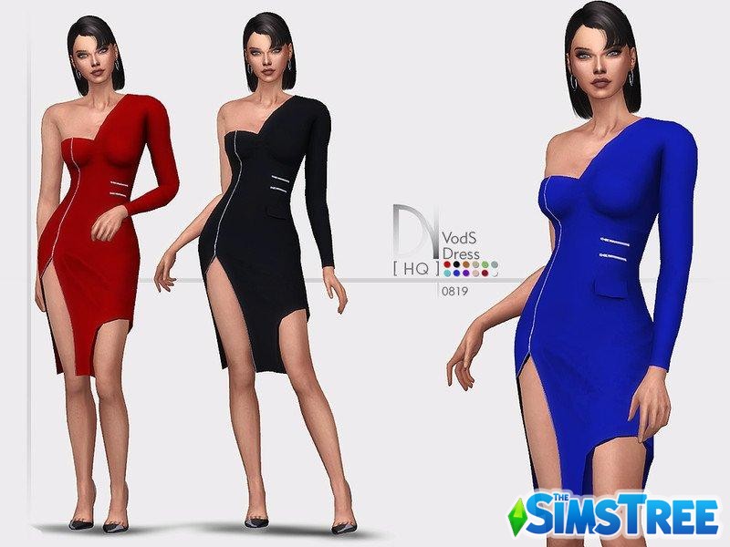 Платье-миди VodS от DarkNighTt для Sims 4
