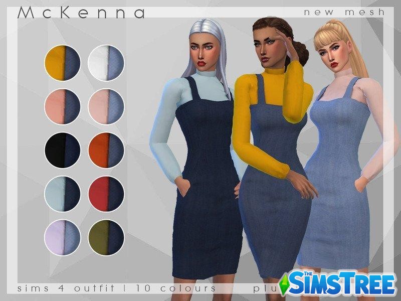 Платье с джемпером McKenna от Plumbobs n Fries для Sims 4