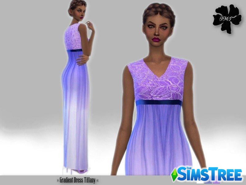 Платье с градиентной окраской от IzzieMcFire для Sims 4