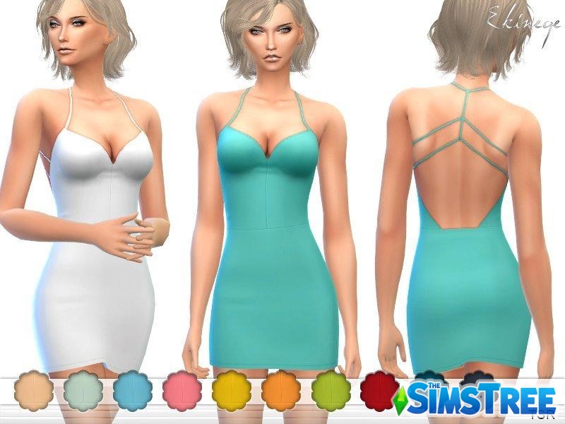 Платье с тонкими бретельками от ekinege для Sims 4