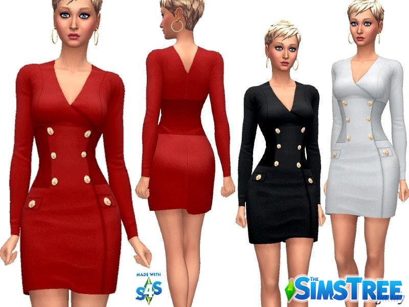 Платье с запАхом от dgandy для Sims 4