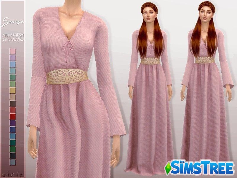Платье Сансы Старк от Sifix для Sims 4