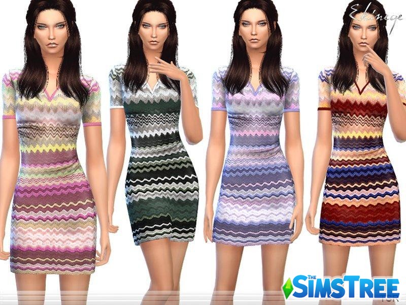 Платье “Зиг-заг” от ekinege  для Sims 4
