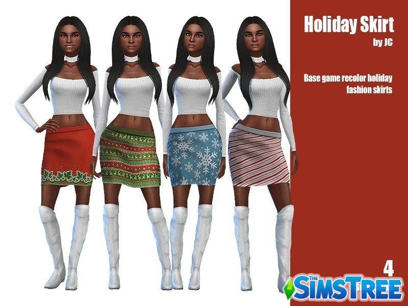 Рождественская юбка от JCourteau1988 для Sims 4