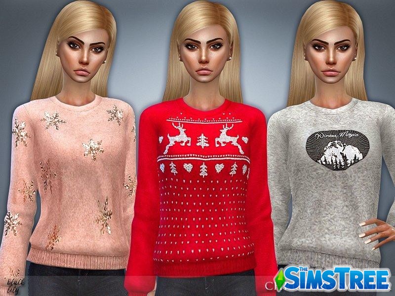 Рождественский свитер от Black Lily для Sims 4